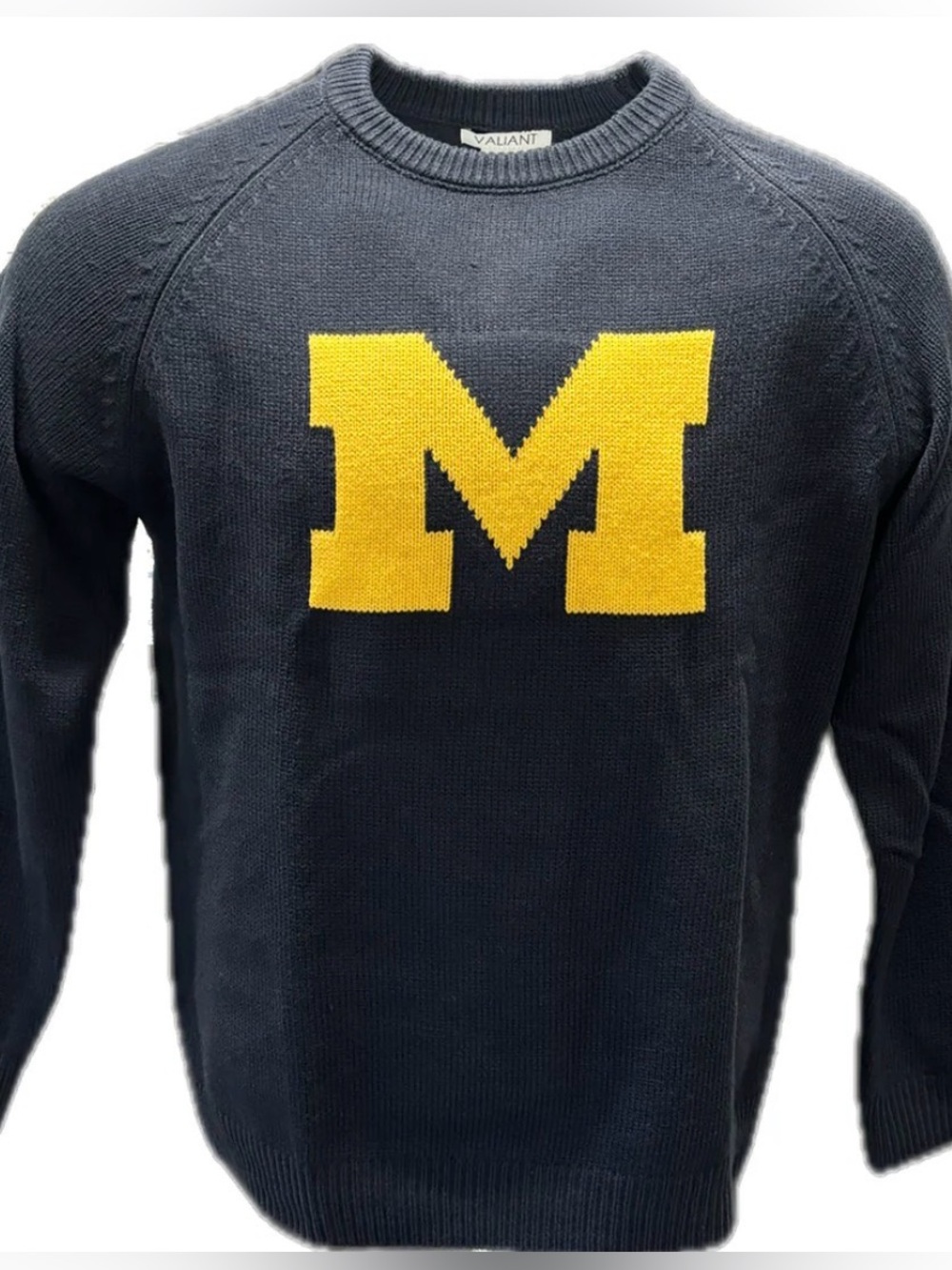 University of Michigan Navy Crewneck Sweater with Yellow 'M'